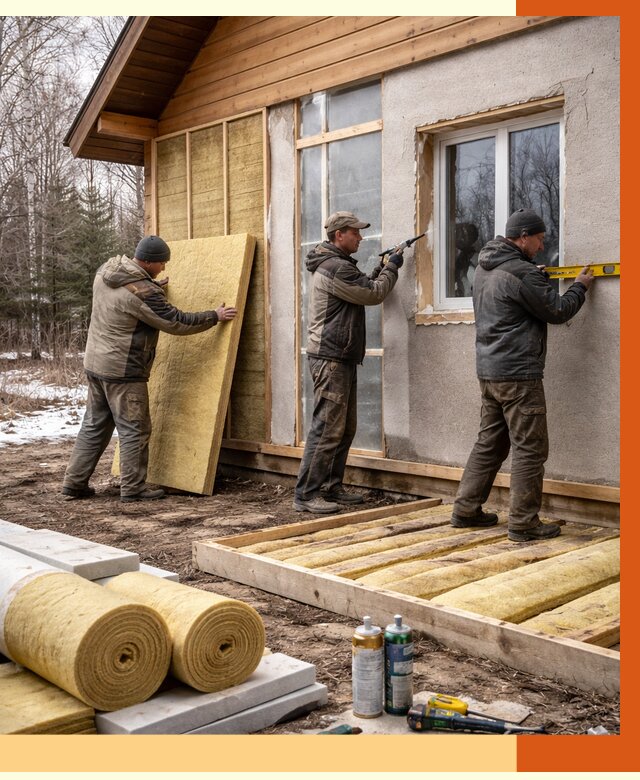 Утепление дачного дома в Тулуне от 5125 руб/м2 — недорого | ТепломастерТлн