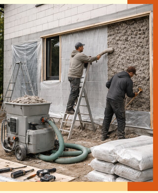 Утепление дома из газобетона эковатой в Тулуне от 4856 руб./м2 | ТепломастерТлн